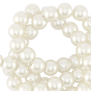 Perlas de cristal 6mm Opaco Blancuzco
