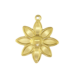 Colgantes Acero Inox flor Dorado