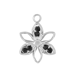 Colgantes Acero Inox flor Plateado /