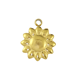 Colgantes Acero Inox flor Dorado