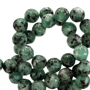 Piedras naturales Calcedonia (Jaspe) 6mm faceteados Verde multicolor