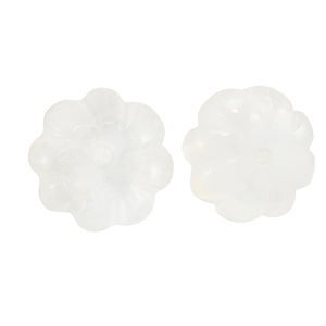 Piedras Naturales abalorios vidrio flor Blanco transparente