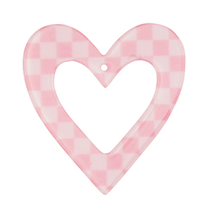 Colgantes de resina coraz&oacute;n Rosa