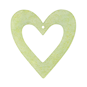 Colgantes de resina coraz&oacute;n Verde claro