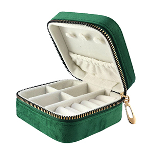 Caja de joyer&iacute;a para viaje verde