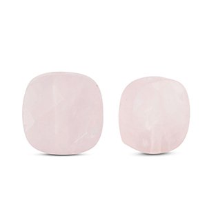 Abalorios de piedra natural Cuarzo Rosa cuadrados Rosa claro