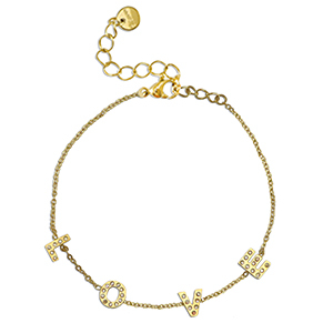 Pulseras Acero Inox ''LOVE'' Dorado