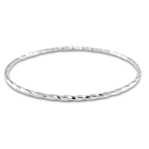 Pulseras Acero Inox retorcido Plateado