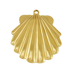 Colgantes Acero Inox concha Dorado