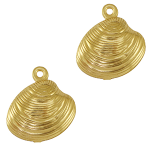 Colgantes Acero Inox concha Dorado