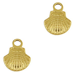 Colgantes Acero Inox concha Dorado