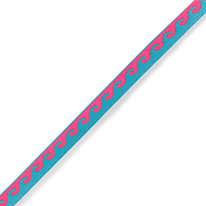 Cinta con texto olas Azul-rosa ne&oacute;n