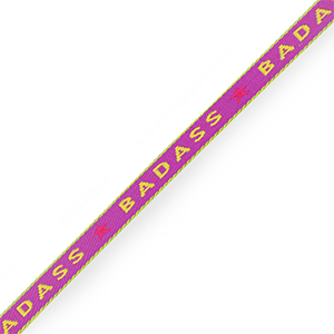 Cinta con texto "badass" Morado