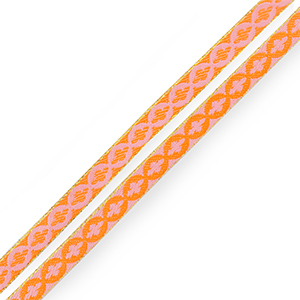 Cinta con texto flor Naranja-rosa claro