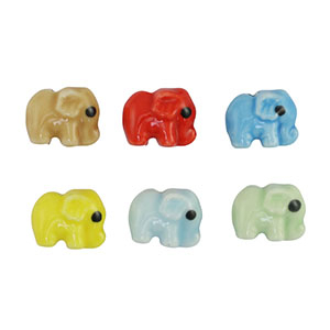 Abalorios de cer&aacute;mica elefante Multicolor