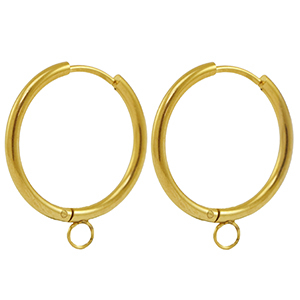 Pendientes Acero Inox criolla 22mm Dorado