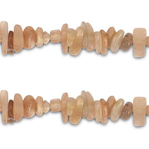 Abalorios chips Piedra de Sol Beige-rosa claro
