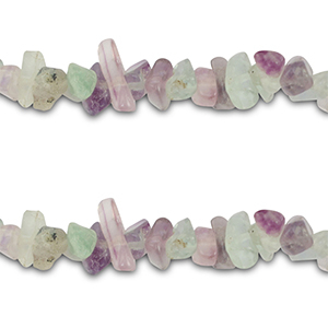 Abalorios chips Fluorite P&uacute;rpura-verde blanco