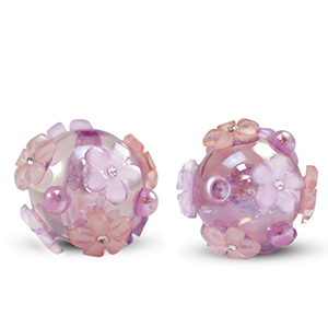 Abalorios acr&iacute;licos flor Morado-rosa