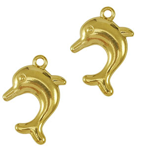 Colgantes Acero Inox delf&iacute;n Dorado