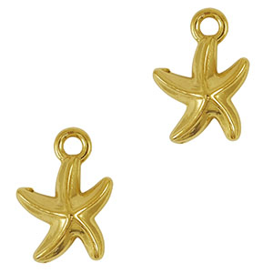 Colgantes Acero Inox estrella de mar Dorado