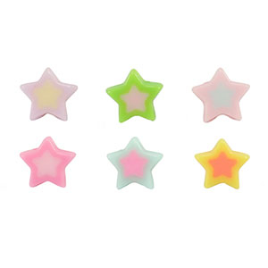 Abalorios acr&iacute;licos estrella Multicolor