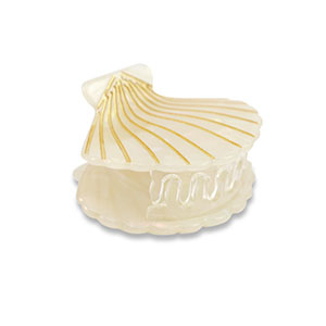 Accesorios pinza para el pelo concha Blanco-dorado