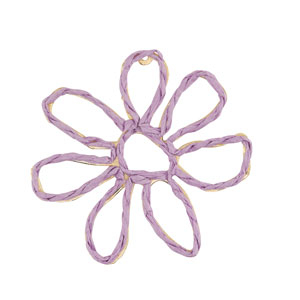 Colgantes Rafia flor 55mm Lila