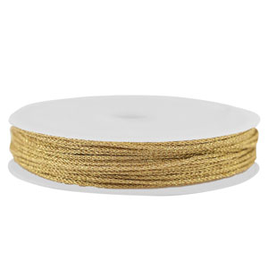 Hilo macram&eacute; trenzado 1mm Dorado oscura met&aacute;lico