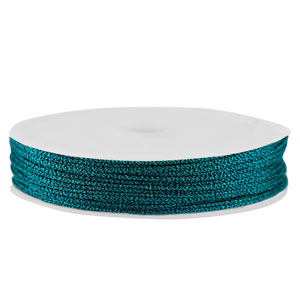 Hilo macram&eacute; trenzado 0,8mm Verde azulado met&aacute;lico