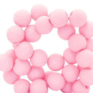 Abalorios acr&iacute;licos 4 mm Rosa claro