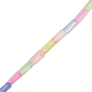 Abalorios conchas tubo Multicolor pastel