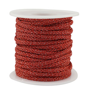 Cord&oacute;n trenzado trendy 3.5mm Rojo-plateado