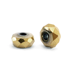 Abalorios hematita disco faceteado 4x2mm Oro viejo