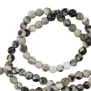 Piedras naturales &Aacute;gata 3mm faceteados Gris-beige-negro