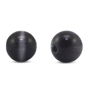 Abalorios de cristal 6 mm Ojo de gato Antracita
