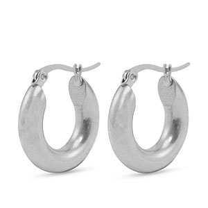 Pendientes Acero Inox criolla 20mm Plateado