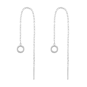 Pendientes Acero Inox redondo Plateado