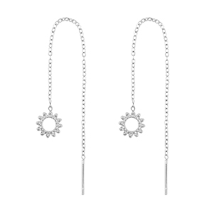 Pendientes Acero Inox flor Plateado
