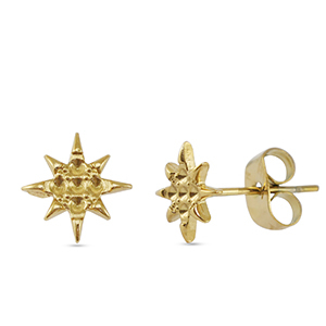 Pendientes Acero Inox estrella Dorado