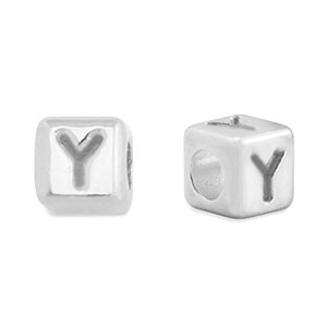 Abalorios letras met&aacute;licos DQ Y Plata vieja (sin n&iacute;quel)