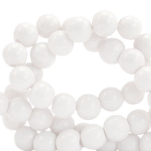 Abalorios de cristal 6 mm opaco Blanco