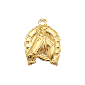 Colgantes Acero Inox caballo Dorado