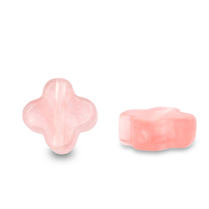 Piedras Naturales abalorios tr&eacute;bol Rosado transparente