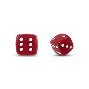 Abalorios acr&iacute;licos dados Rojo