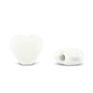 Abalorios acr&iacute;licos coraz&oacute;n Blanco