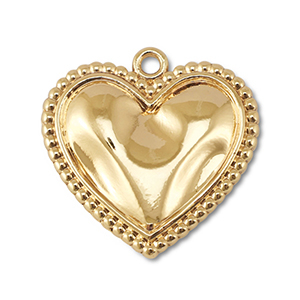 colgantes met&aacute;licos coraz&oacute;n Dorado