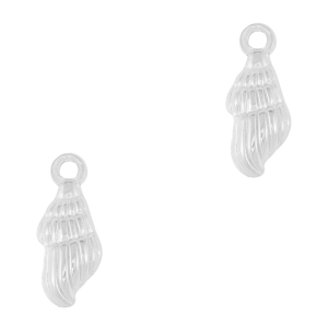 Colgantes Acero Inox concha Plateado