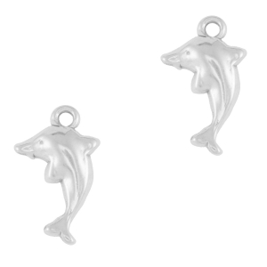 Colgantes Acero Inox delf&iacute;n Plateado