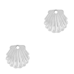 Colgantes Acero Inox concha Plateado